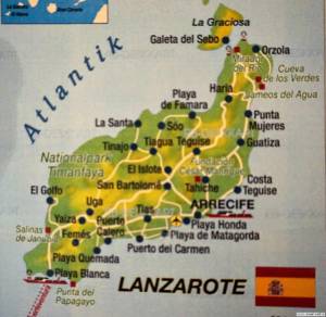 столицу острова город Арресифе. Вот карта Лансароте.
